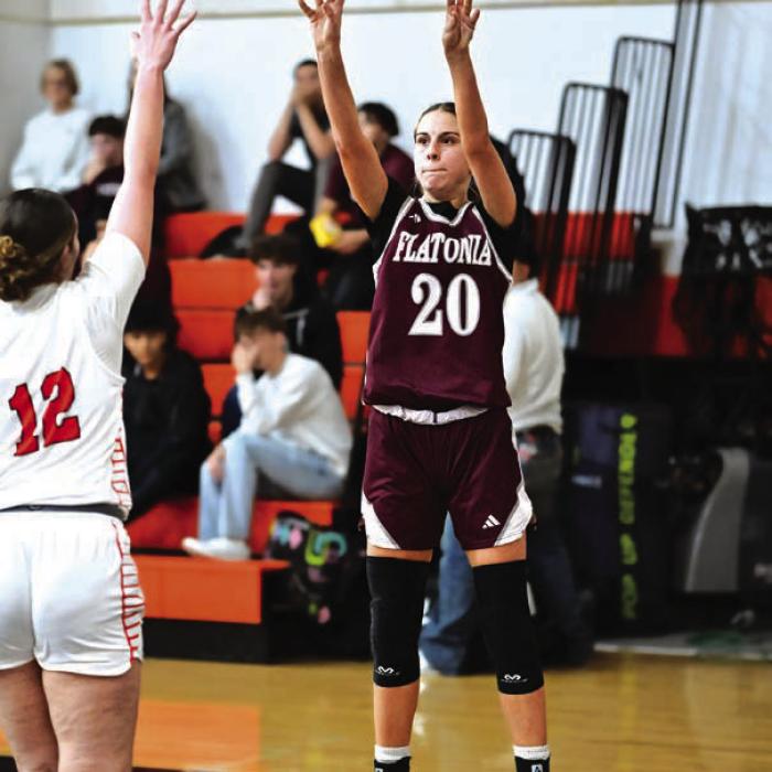 Dani Vinklarek picks up her 1,000th career point Tuesday night in Schulenburg. Photo by Stephanie Steinhauser