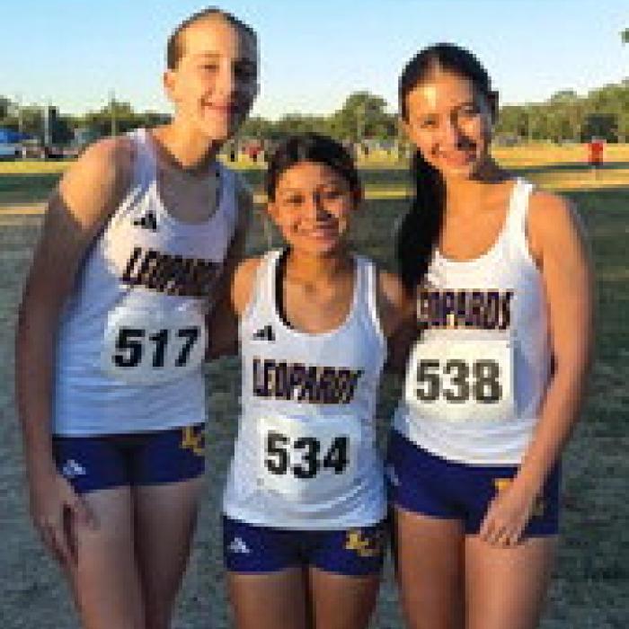 The La Grange varsity girls runners at the Luling meet.