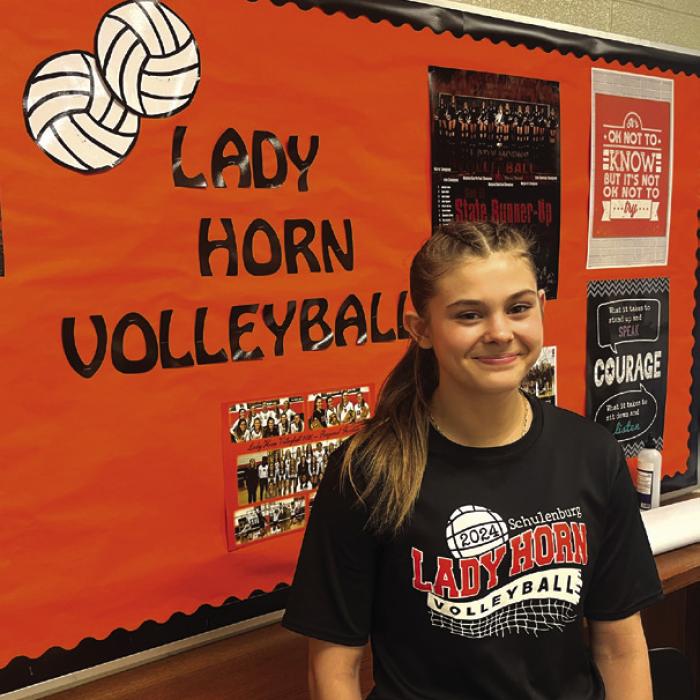 Schulenburg outside hitter Haylee Vacek. Photo by Jeff Wick