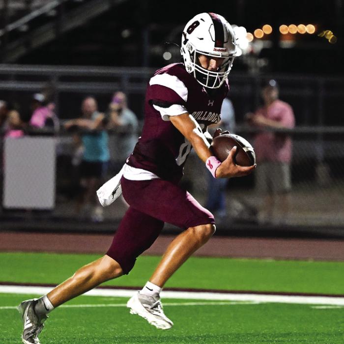 Kade Giese scores for Flatonia in the second half of Friday night’s district match up with Bloomington. Photo by Stephanie Steinhauser