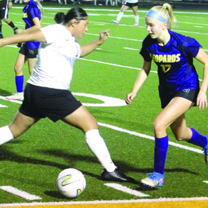 La Grange’s Lily Banks, right, scored four goals Tuesday and three more Friday. Photos by Jeff Wick