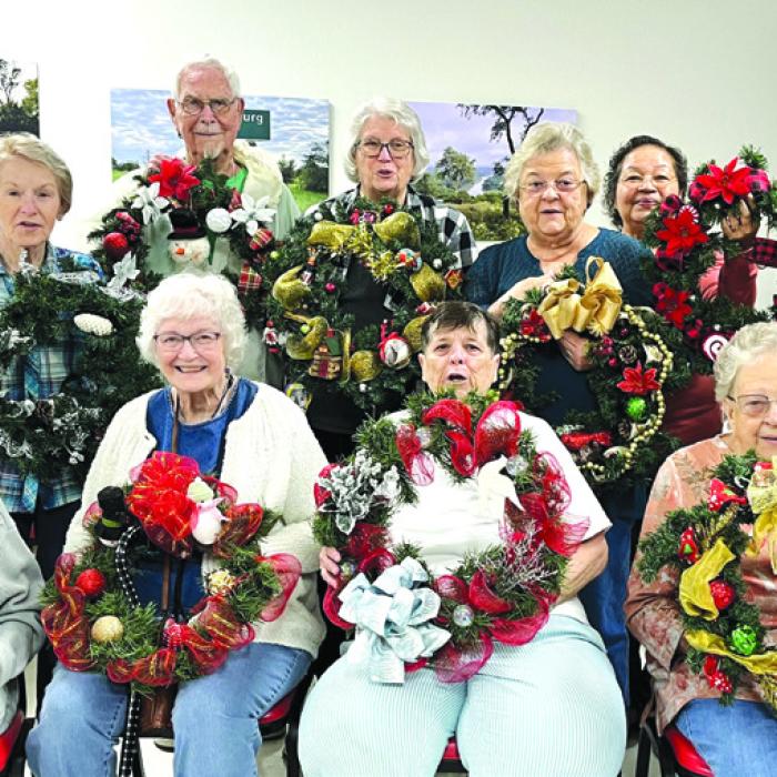 Seniors Show Off Christmas Wreaths