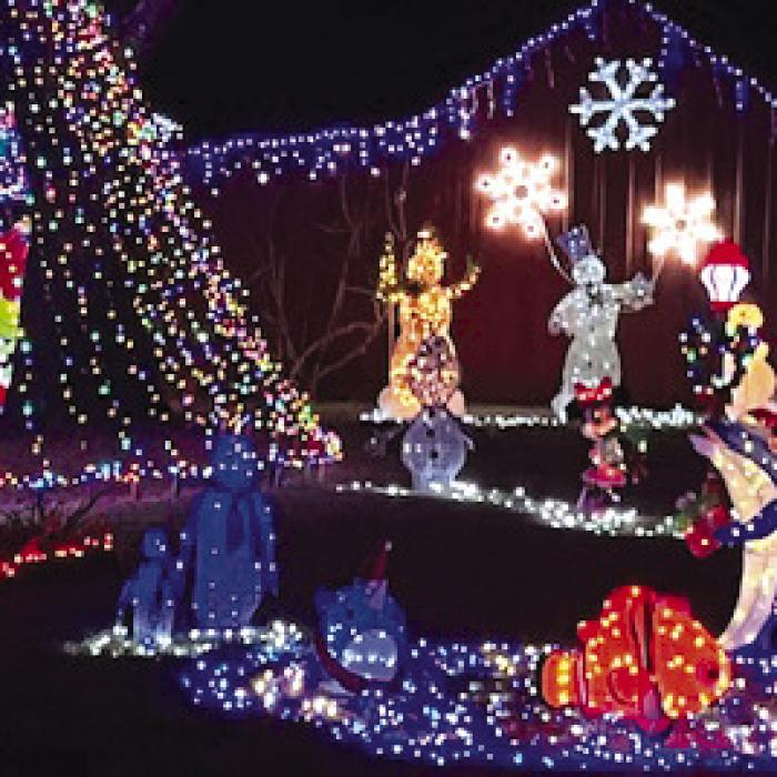 The Malota home all lit up for Christmas.