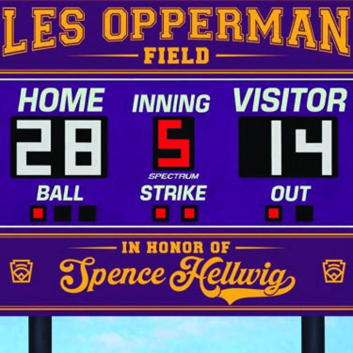 Jennifer Baur and Dennis Hellwig also recently supported LG Little League at their annual fundraising event. They were the winning bidder for the new scoreboard sponsorship, doing it in honor of Dennis’ recently passed father, Spencer Hellwig.
