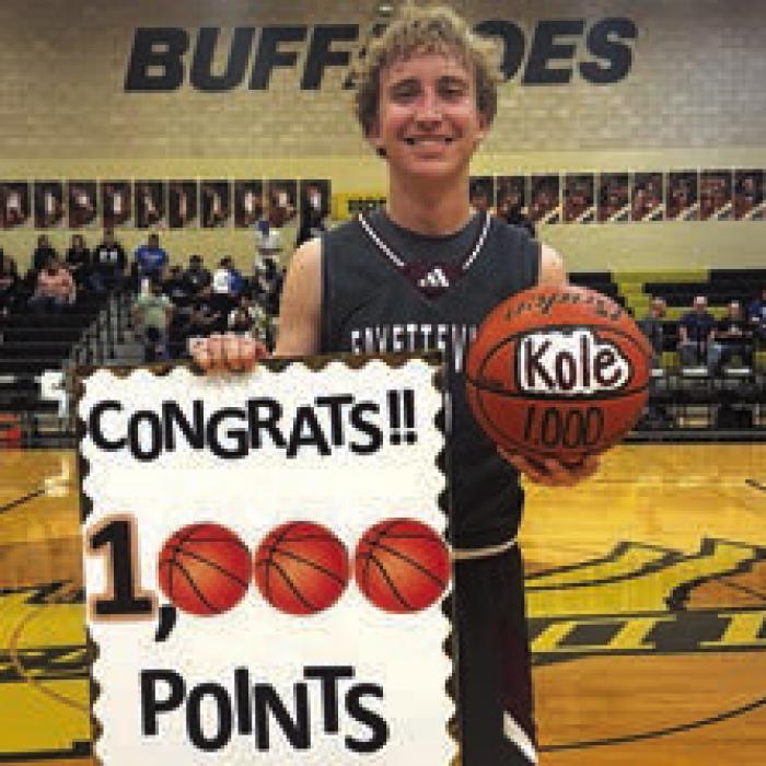Kole Schmitt scored his 1,000th career point Tuesday.