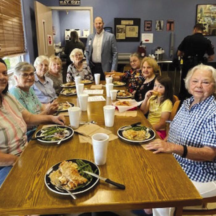 Ladies of the quilting group enjoying lunch courtesy of Ascension Seton Medical Center in Smithville.