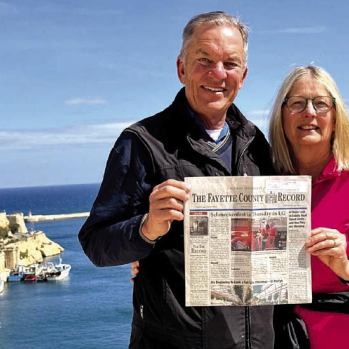 Denice and Bill Fisher of La Grange took the Fayette County Record on their trip to Malta . They spent time touring the island with their children and four grandchildren.