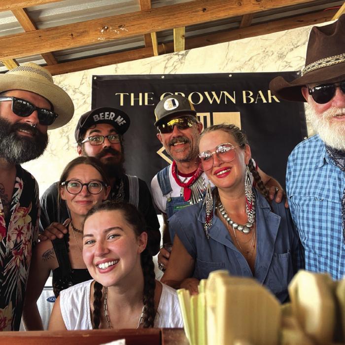 Beth Johnson, second from right, and her “Crowne Halles Crew.”