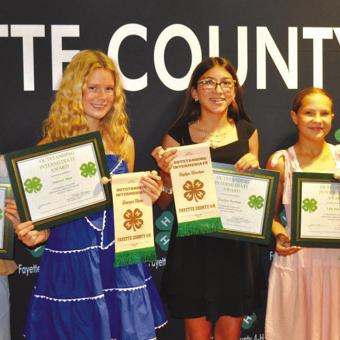 Outstanding Juniors and Intermediate: Kennedy Kaspar (Junior), Sawyer Mau (Intermediate), Taylyn Newton (Intermediate), Lilly Herzog (Intermediate), and Madison Moreau (Junior). Not pictured Adalyn Carrales (Intermediate).