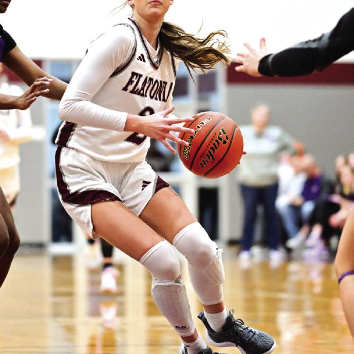 Flatonia’s Summer Sodek, shown here earlier in the season, nearly got a quadruple-double Monday. Photo by Stephanie Steinhauser