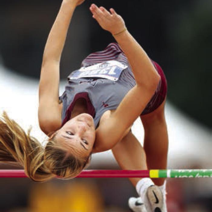Fayetteville junior Cambree Denham returns to the state meet in the 1A high jump, where she was 7th in 2024.