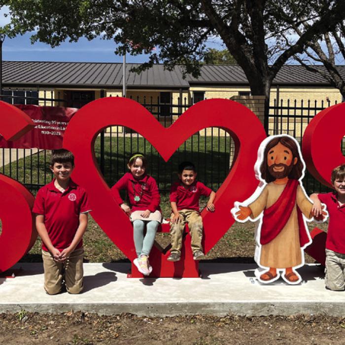 New Sign Goes up at Sacred Heart School