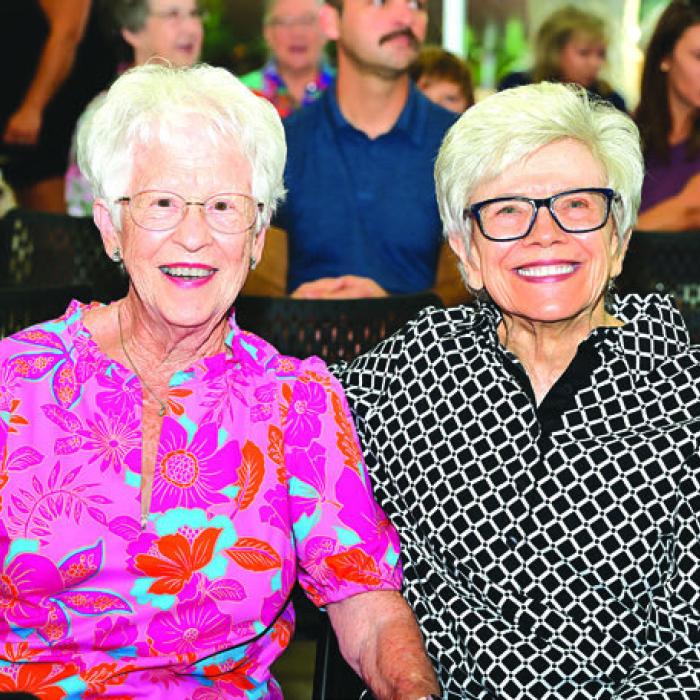 Long time members Bitta Maker and Mary Anne Parker enjoy an afternoon of fellowship.