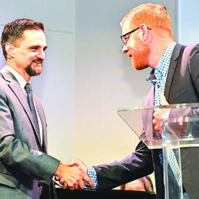 Flatonia Mayor Travis Seale gave words of encouragement to Pastor Tim Rowell and the Flatonia Baptist Church Congregation.