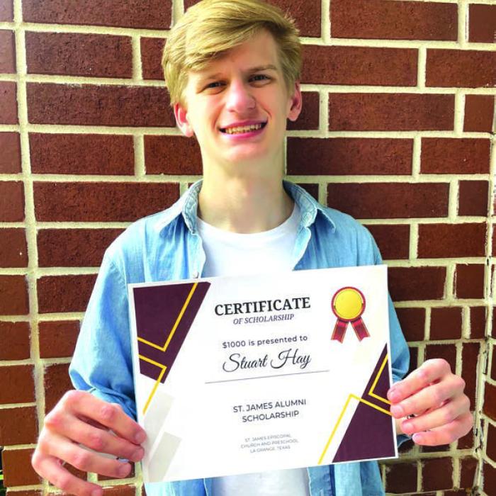 Hay Gets First St. James Alumni Scholarship