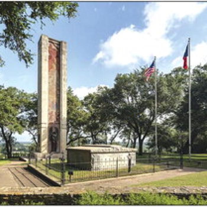This monument on the bluff overlooking La Grange marks the tomb of the men that died during the Dawson Massacre of September 1842 and the Mier expedition of November 1842, also known as the “black bean” incident.
