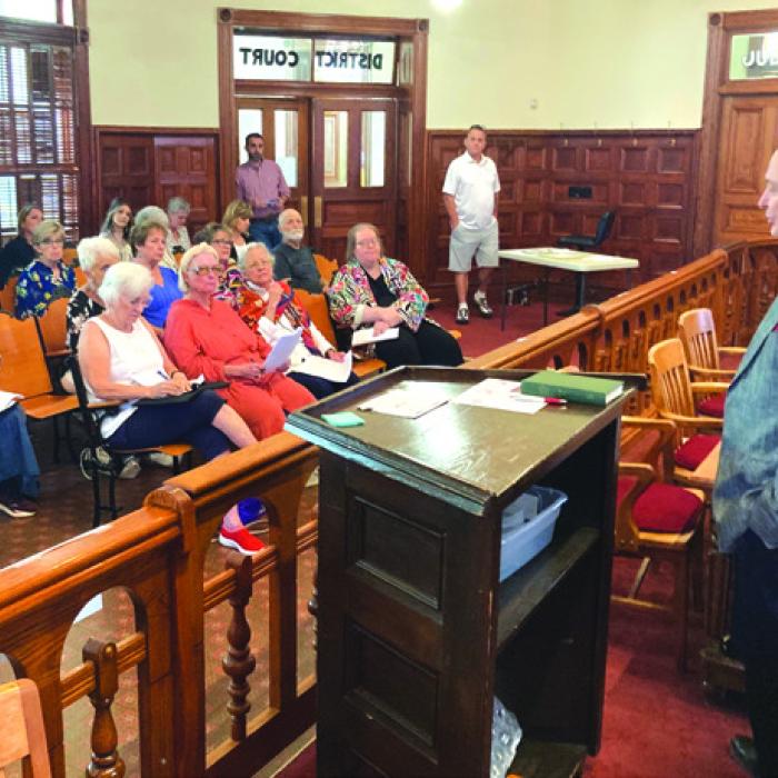 County Judge Dan Mueller urges planners to create a year-long series of events and project to commemorate America’s 250th birthday in 2026. Photo by Larry Jackson