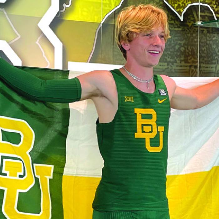Austen Diggs shown here during his recruiting visit to Baylor University.