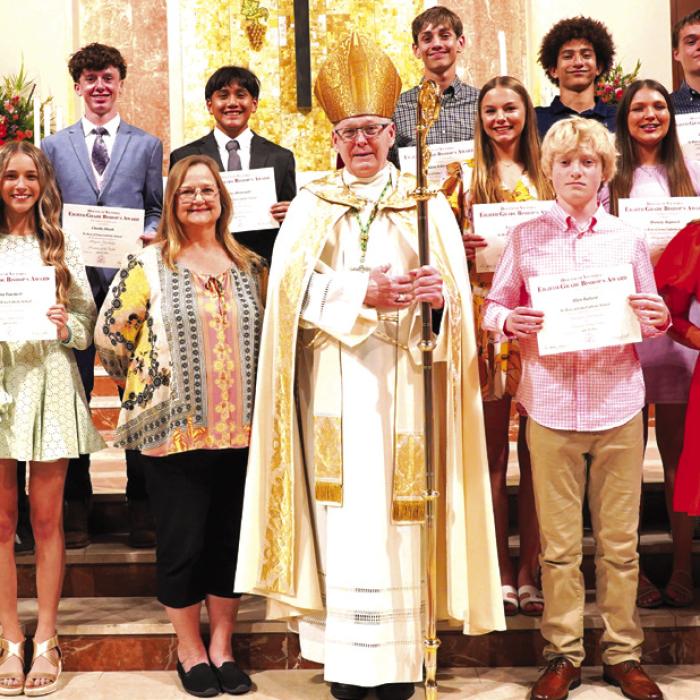 St. Rose Eighth Grade Students Receive Bishop’s Award