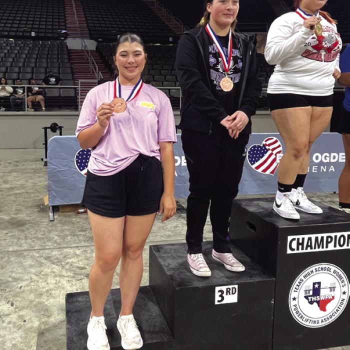 Teagan Branch with her 5th place regional medal in Edinburg. Photo by Carlos Guevara