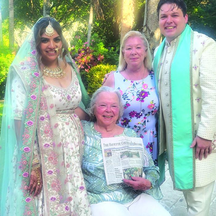 Fayetteville residents Cathy Bauer and her mother-in-law June Helmer, recently traveled to Tulum, Mexico, to attend the Indian wedding of Helmer’s grandson and Bauer’s nephew.