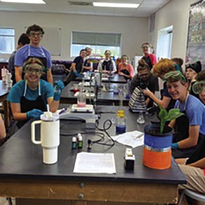 FISD 8th graders making soap.