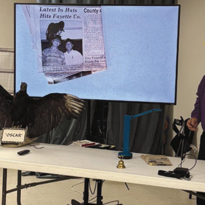 Ralph Fisher was a recent speaker in Schulenburg and was quite entertaining with his stuffed buzzard Oscar. We must have him back again, he has many stories to share of his interesting life as a rodeo clown and animal entertainer.