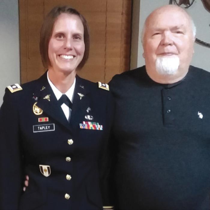 Pictured is Colonel Tapley with her Dad, Ray Thurman.