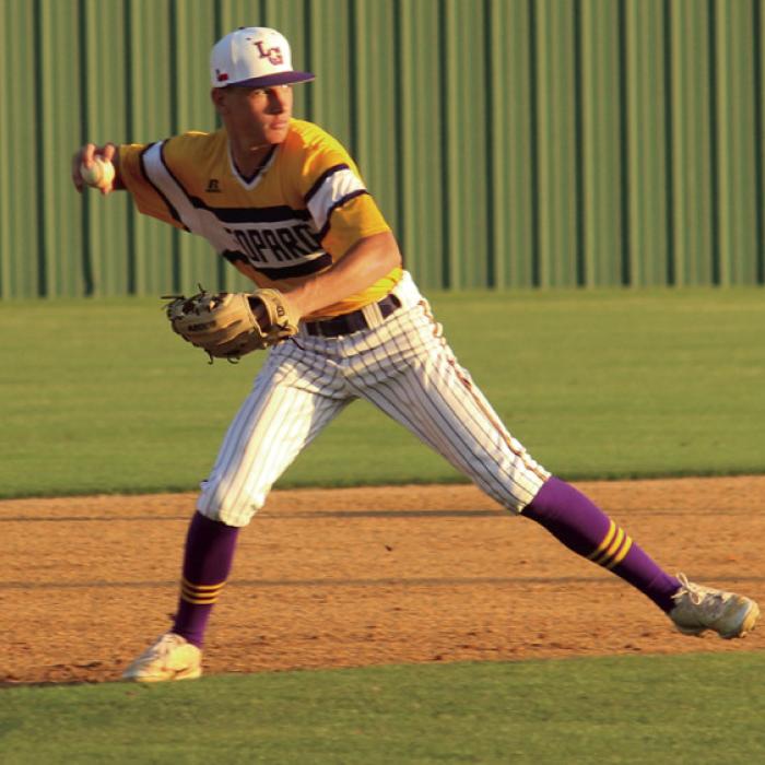 La Grange’s Colt Jobb makes a play at third base Tuesday.