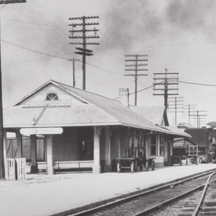 The Tauches built their Flatonia home very close to the train tracks not far from the tower where Arnold worked that’s at right in this photo. Train whistles and the clatter of the wheels were near and dear to the family’s hearts.