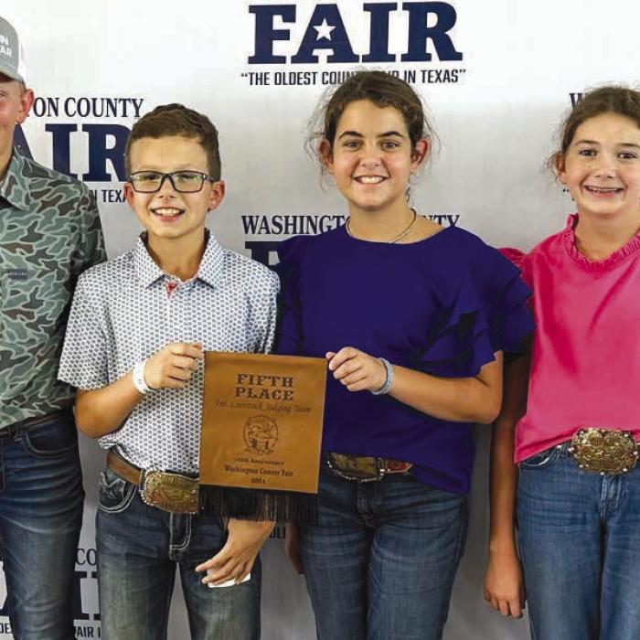 5th Place Intermediate: Holden Holub, Tate Fritsch, Adalyn Carrales, and Laramie Laake.