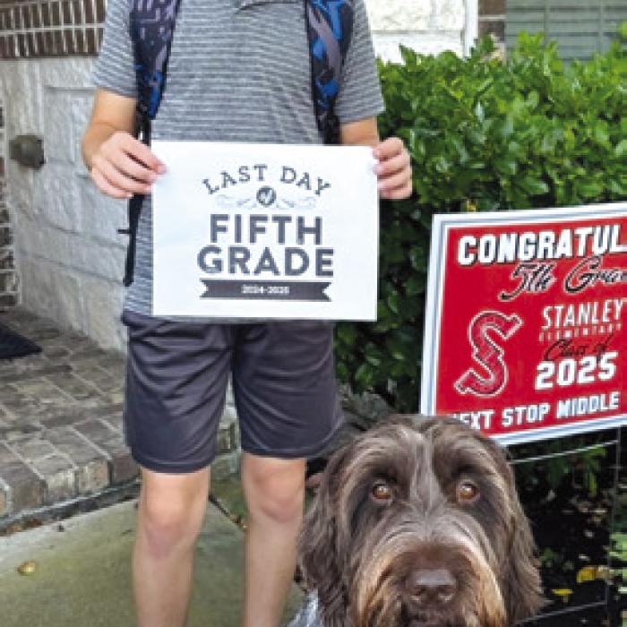 Kathy and Frank Chlumsky’s grandson Hunter Dong on graduation day from 5th grade.