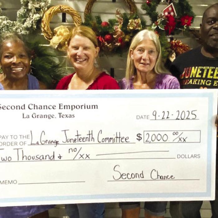 Second Chance Emporium Donates to La Grange Juneteenth Committee