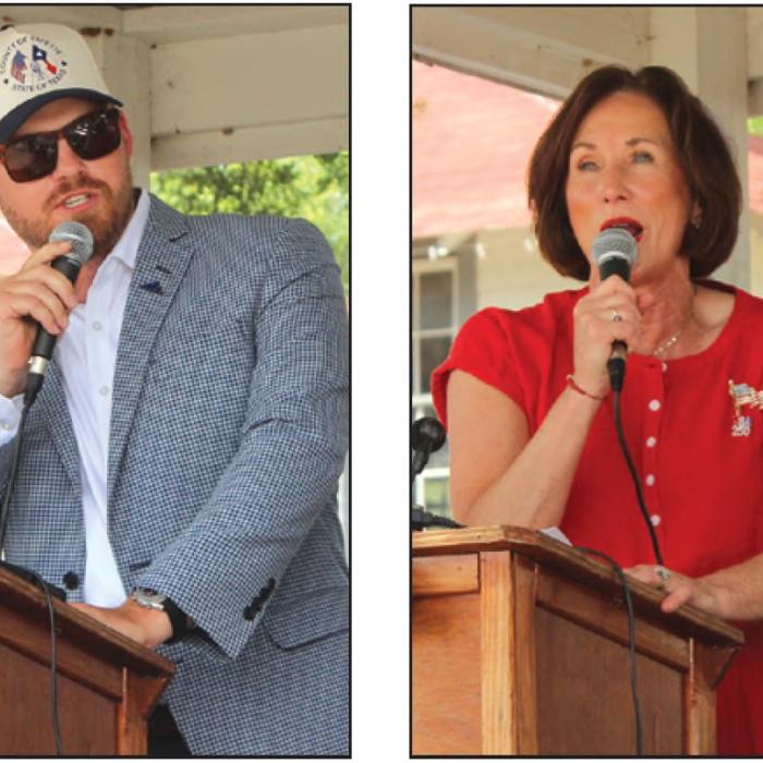 Some of the speakers who took the podium for the opening ceremonies at the gazebo on the Round Top town square included, left to right, Fayette County judge-elect Josh Homan, state senator Lois Kolkhorst, and former Fayette County Judge Joe Weber.
