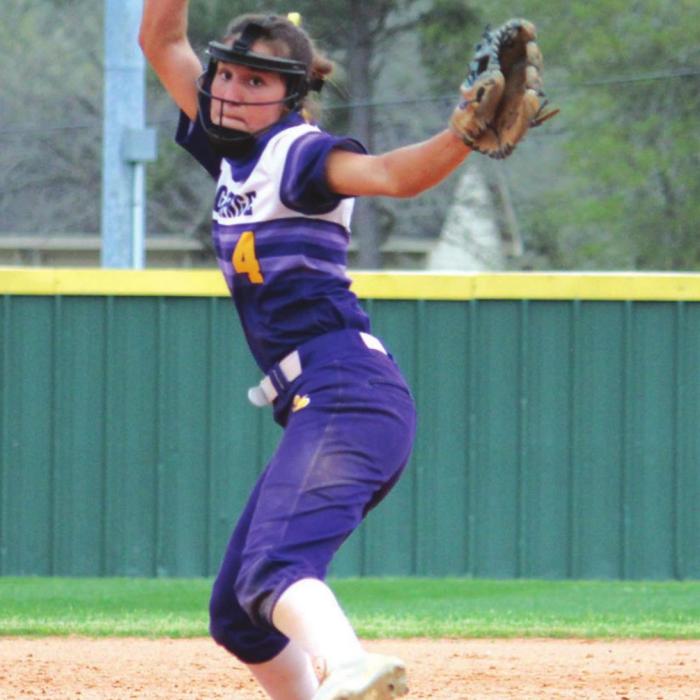 La Grange’s Abigail Dela Rosa not only pitched a complete game Tuesday but she also scored four of her team’s seven runs. Photos by Jeff Wick