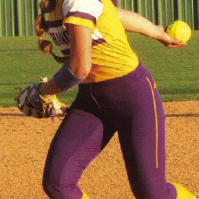 La Grange’s Brooke Ulrich goes into her wind-up in Friday’s game. Photo by Jeff Wick