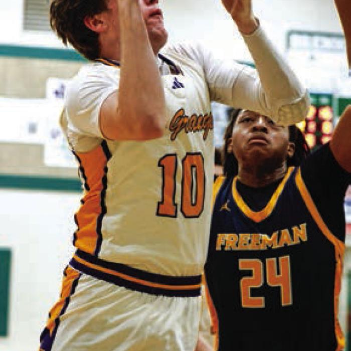 Cole Collier, shown here in Monday’s game, was one of five seniors on the Leps basketball team. Photo by Gabby Castillo