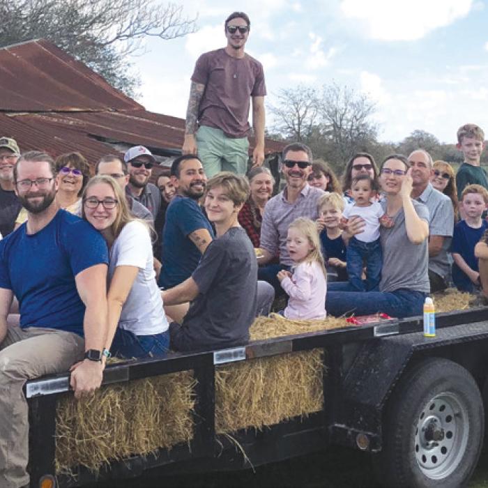 The Boehnke family gathered for Christmas recently. They all went on a hayride as part of their celebration.