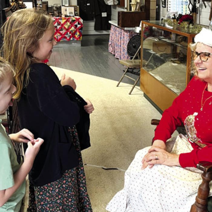 Mrs. Claus came to the Muldoon Museum to visit with the children.