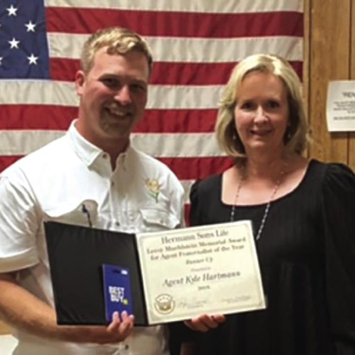 Hartmann Runner-Up For Leroy Muehlstein Fraternalist Award