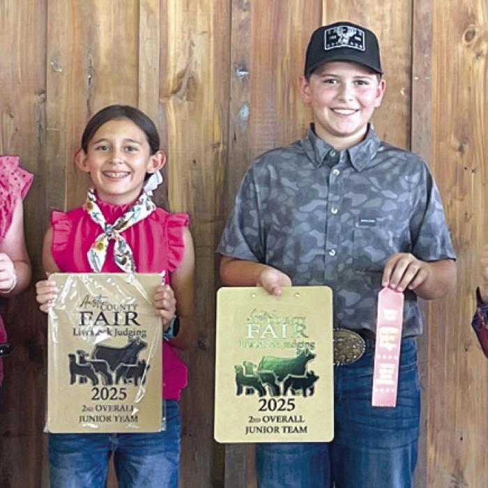 Reserve Champion Junior Team: Abigale McBride, Emma Zweschper, Hudson Holub and Joe Carrales.