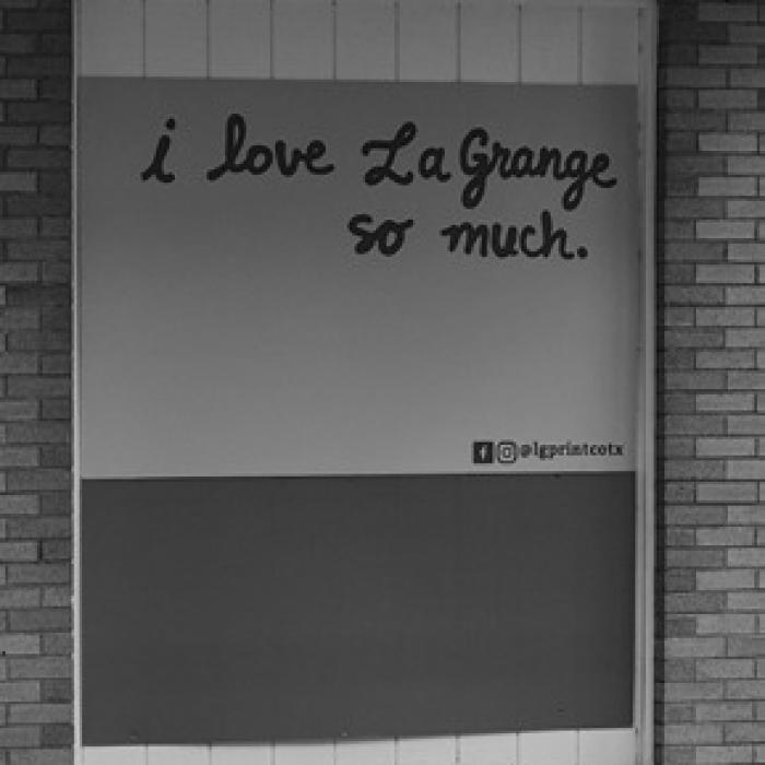 Find this building in downtown La Grange. Read the message. Then look up.