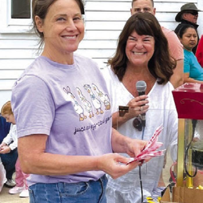Roots and Branches owner Tina Schobel and Easter Egg Hunt COO Sue Patterson.