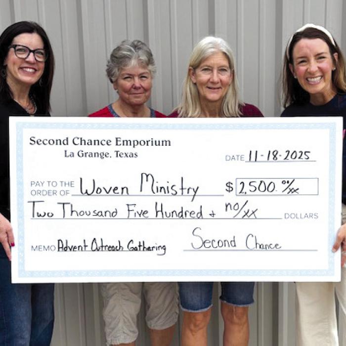 Pictured from left to right: Melinda Williams, Woven Ministry Coordinator; Darlene Strahan, SCE Assistant Store Director; Gayle Schielack, SCE Store Director and Whitney Scarborough, Woven Ministry Executive Director.