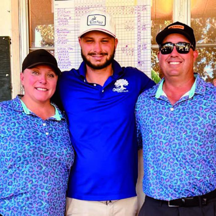 2nd Place 2nd Flight - Jamie Montgomery, Chase Gindler, Andy Montgomery, and (not pictured) John Bell - 7 under par.