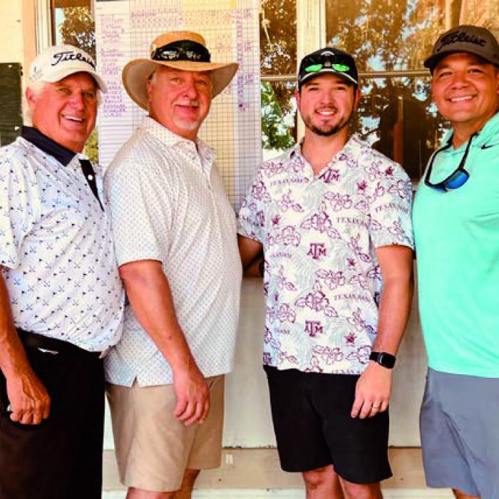 2nd place 3rd flight - Gary Cerny, Bruce Lebeda, Logan Lebeda, and Daniel Gonzales - 3 under par.