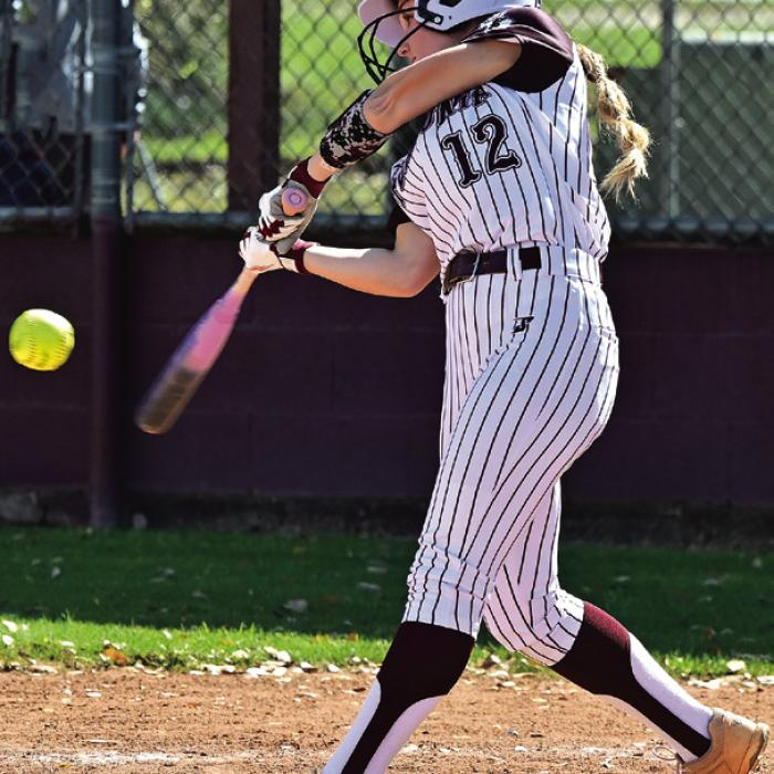Flatonia’s Presley Cliffe gets a hit for Flatonia in tournament action last week. Photo by Stephanie Steinhauser