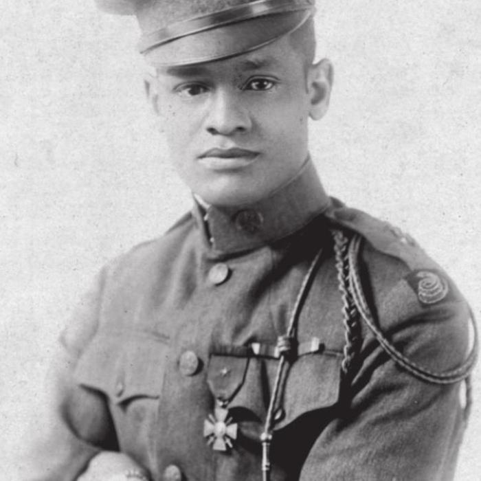 Cpl. Lawrence McVey, wearing his Croix de Guerre. Photo Original at the National Museum of African American History and Culture