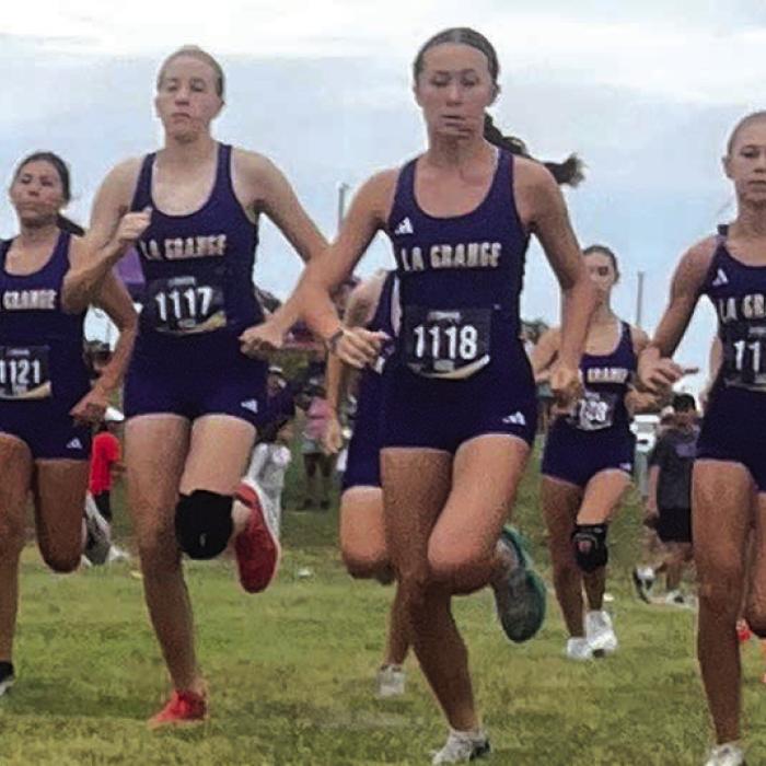 The La Grange High School Cross Country teams competed at the Brenham Hillacious Meet on Saturday Sept. 9. The Varsity girls team placed 5th overall out of 13 teams. Individual finishes were as follows (there were 105 runners in the varsity girls division): Lillian Carey 15th Eleanor Carey 22nd Mylah Blaschke 38th Miriam Lopez 43rd Lacey Surman 62nd Mattie Muzny 64th Kaedyn Otto 77th The JV girls placed 17th out of 19 teams Photo by Sharon Muzny
