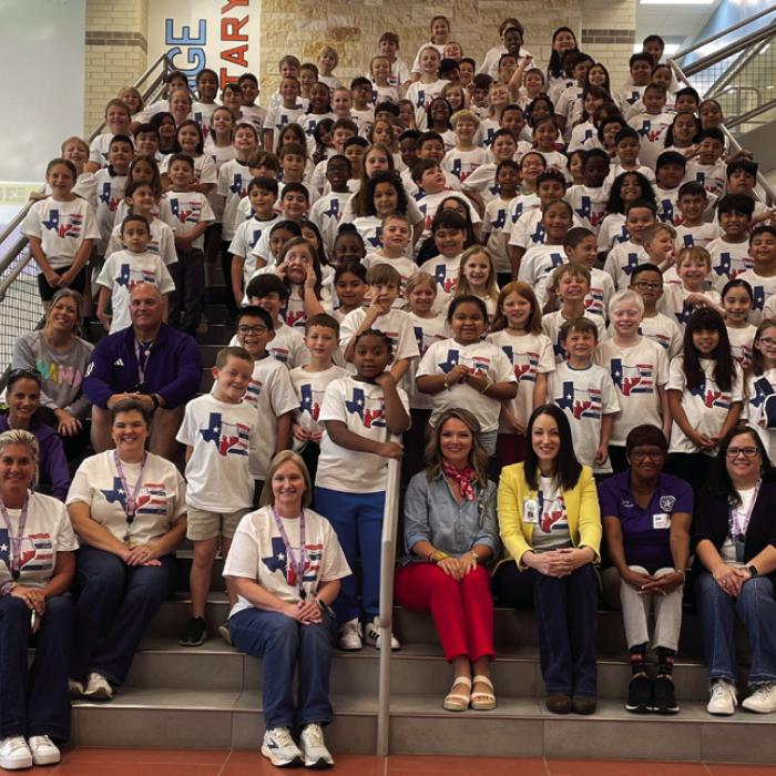 Pictured are the second grade class at La Grange Elementary, which competed in the Jump-athon contest last Thursday, along with their teachers.